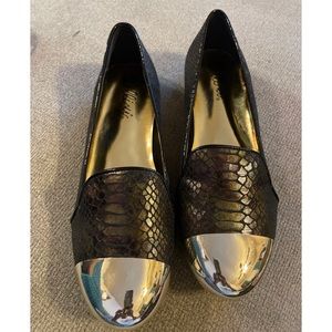 Bellini Bronze Gold Toe Snake Skin Loafer Women's Size 11 Wide